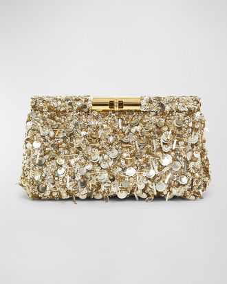 Dolce & Gabbana Marlene Sequined Clutch Bag