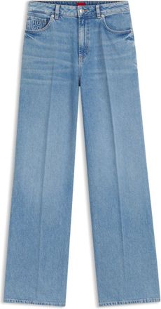 HUGO BOSS Wide-leg-fit jeans in light-blue denim