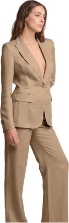 Kocca Jassen, Dames, Beige, M, Leer, Darius Blazer Jas