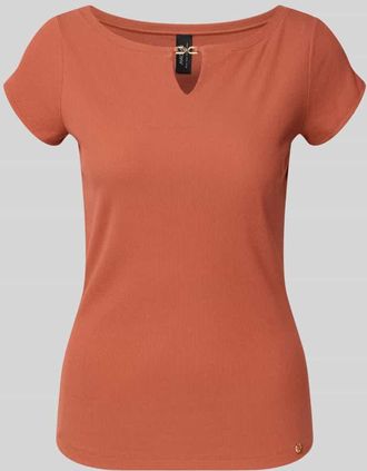 Marc Cain T-Shirt mit Cut Out in Rostrot, Gr&ouml;&szlig;e 34