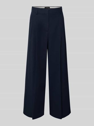 Max Mara Wide Leg Bundfaltenhose aus reiner Baumwolle Modell VETTURA in Marine, Gr&ouml;&szlig;e 42