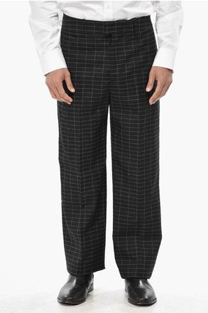 Off-white TAILORING Virgin Wool Trousers With Checked Pattern size 48