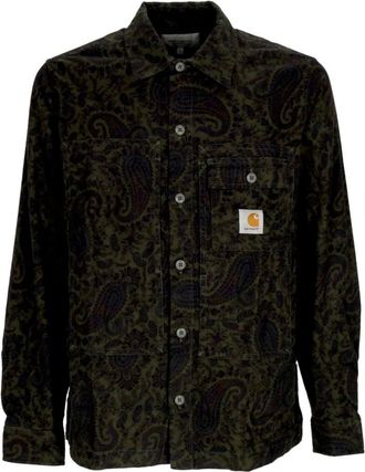 Carhartt Work in Progress Long Sleeve Paisley Print Shirt - Heren - Casual Overhemden - Groen - S - Katoen - Overhemden