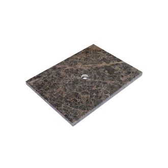 Saniclass Noche Topblad - 60x46cm - zonder kraangaten - 1 sifon-uitsparing - gemeleerd natuursteen - Dark Emperador