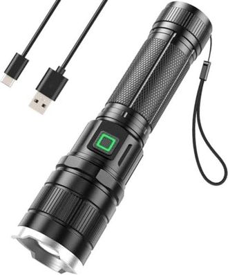 No Brand Linterna Led Recargable De Gran Potencia: 10.000 L&uacute;menes, 3 Modos De Luz, Resistente Al Agua Y A Las Ca&iacute;das (ip65), Port&aacute;til Y Recargable Por Usb
