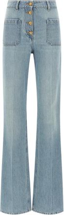 Valentino Garavani Denim Broek - Dames - Flared Jeans - Blauw - W26 - Denim - Jeans