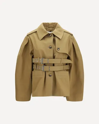 Ganni Canvas Jacket with double belt Female 38