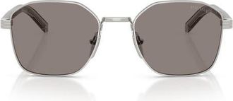 Prada 53mm Square Sunglasses in Silver /Dark Grey at Nordstrom