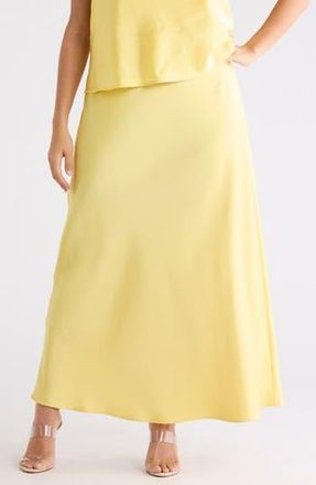 Renee C Satin A-Line Skirt in Butter at Nordstrom Rack, Size 2X