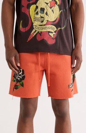 Ed Hardy Panther Drawstring Shorts in Orange at Nordstrom Rack, Size Xx-Large