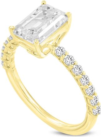 LuvMyJewelry Calista 14K Yellow Gold Emerald Lab Grown Diamond Engagement Ring - 2.41 Ct