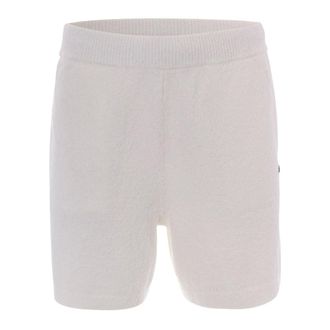 Lacoste Casual Shorts, male, White, Size: L Boucl&eacute; Knit Shorts