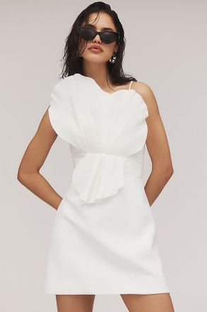 Acler Milston Sculptural Pleated Fan Lace-Up Mini Dress