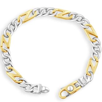 Pompeii3 Mens Figaro with Mariner Link 14k Gold (21gram) or Platinum (33gram) Bracelet 8.5