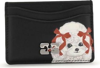 Ganni Zwarte Gerecycleerde Leren Portemonnee