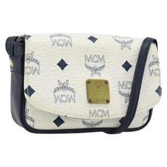MCM Pre-owned Cross Body Bags, female, White, Size: ONE SIZE Pre-owned PVC Shoulder Bag
