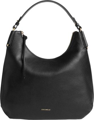 Coccinelle Rebekka Kleine Schoudertas - Dames - Schoudertassen - Zwart - ONE Size - Katoen - Tassen