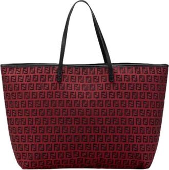 Fendi Pre-owned Tote Bags, female, Red, Size: ONE SIZE Pre-owned Canvas Tote Bag