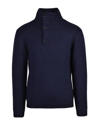 Daniele Fiesoli High Neck Button Sweater With Ribbed Detailing