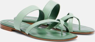 Manolo Blahnik Susaflat leather thong sandals