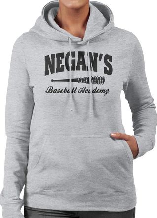 Cloud City 7 Negans Baseball Academy Walking Dead Womens Hooded Sweatshirt Heather Grey