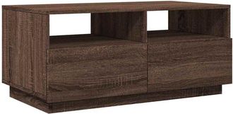 vidaXL Coffee Table with led Lights Brown Oak 90x49x40 cm Vidaxl