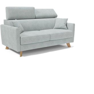 Divani.Store Francy Sofá cama con reposacabezas ajustables 200 cm (mat. 160x197) Azul/ Verde