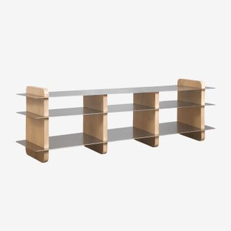 Sklum Mueble Tv 180x40 Cm En Madera De Mango Y Acero Tokyo Sklum