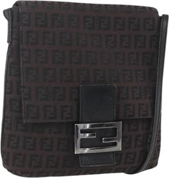 Fendi Pre-owned Cross Body Bags, female, Brown, Size: ONE SIZE Pre-owned Canvas Cross Body Bag