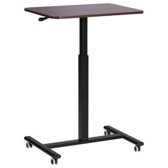 Beliani Beliani - Escritorio De Altura Regulable Manual Para Ordenador Port&aacute;til Oficina Moderna 65 X 48 Cm Soporte De Acero Madera Oscura Academia