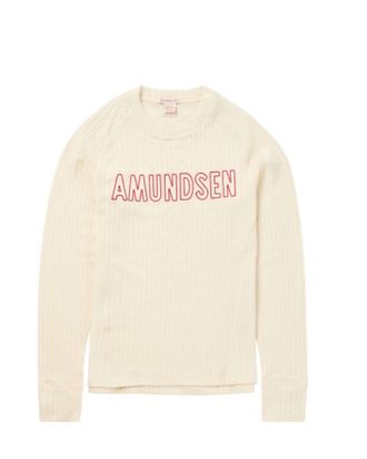 Amundsen & Scott Womens Heros Hide Crew Neck Jumper In Natural/logo