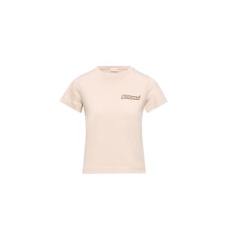 Moncler Moncler Logo Cotton T-shirt, Women, Beige, Size: Xl