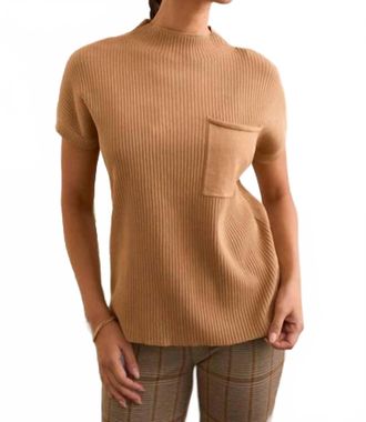 Tribal Mock Neck Dolman Sweater In Ice Latte