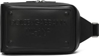 Dolce & Gabbana raised-logo belt bag - men - Calf Leather/Rayon - One Size - Black