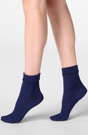 Orobl&ugrave; Cotton Blend Rib Crew Socks in Blue at Nordstrom