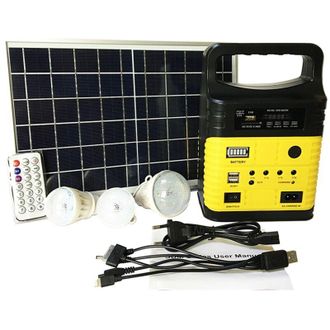 Elle Generador Solar Port&aacute;til De 7500 Mah - Iluminaci&oacute;n Led - Panel Solar De 10 W - Reproductor Mp3 Bluetooth - Duraci&oacute;n De La Bater&iacute;a: 7-8 Horas