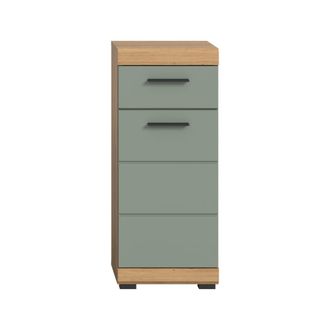Calicosy Mueble de almacenamiento para ba&ntilde;o, 1 puerta 1 caj&oacute;n a88 cm - verde