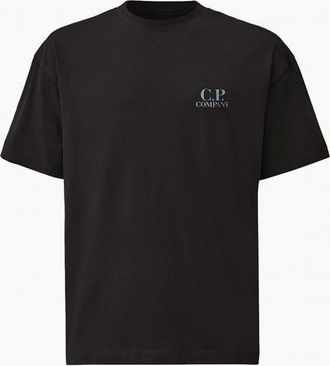 C.P. Company Mens 30/1 Branded T Shirt Black - Navy - Size: 40