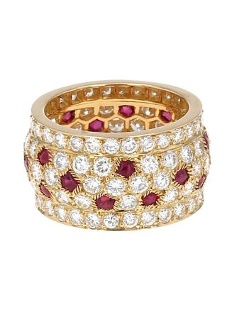 Cartier 1980s 18kt yellow gold Nigeria ruby and diamonds ring