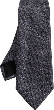 Ferragamo Crema Zijde Stropdas - Heren - Stropdassen - Grijs - ONE Size - Accessoires