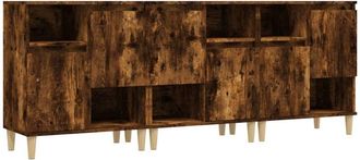 vidaXL Vidaxl - Sideboards 3 pcs Smoked Oak 60x35x70 cm Engineered Wood