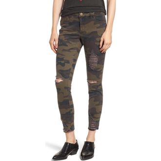 Tinsel Ripped Camouflage Jeggings in Olive Combo at Nordstrom, Size 4