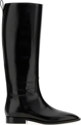 Jil Sander Black Leather Lune Boots