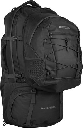 Mountain Warehouse Traveller Unisex 2 in 1 Rucksack with Detachable Daypack Travelling Bag Black - One Size