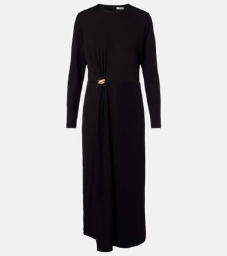 Vince Draped wool-blend midi dress