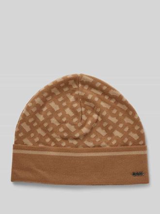 HUGO BOSS Beanie mit Label-Applikation Modell Lendia in Beige, Größe 1