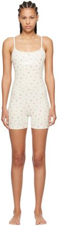SKIMS White Soft Lounge Lace Scoop Onesie Romper
