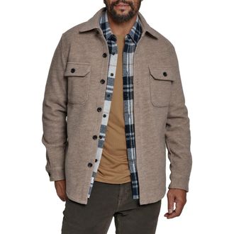 7 Diamonds Generation Brushed Flannel Button-Up Shirt Jacket in Taupe at Nordstrom Rack, Size X-Large