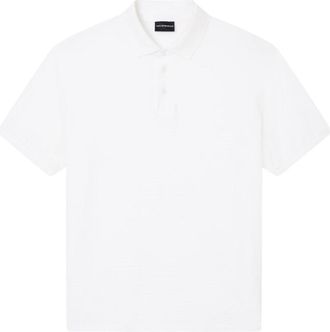 Emporio Armani Jacquard Jersey All Over Lettering Polo
