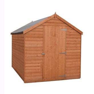 Shires Overlap 7 x 5 Feet Dip Treated Value Range Apex Shed Single Door in Brown